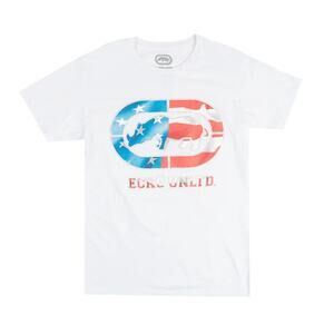 Ecko Unltd Men's T-Shirt Color Me USA Stars & Stripes White Short Sleeve Tee